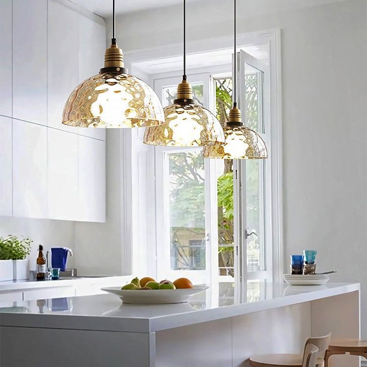 American Retro Glass Industrial Style Pendant Light