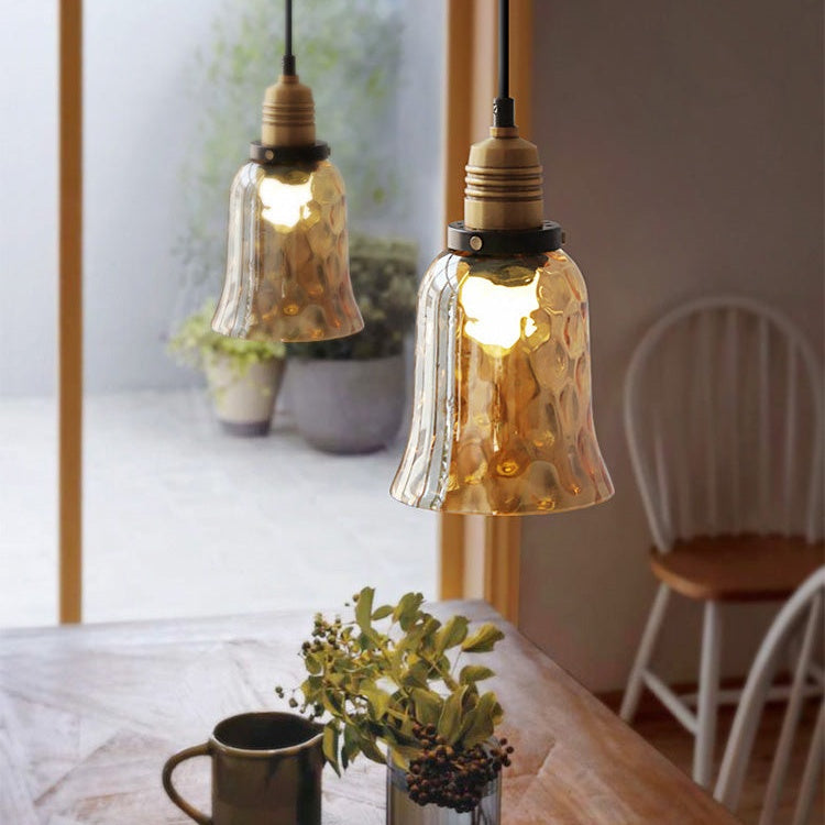 American Retro Glass Industrial Style Pendant Light