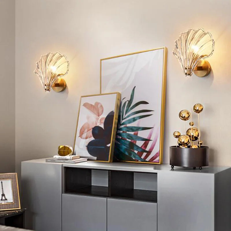 Creative Sea Shell Modern Glass Wall Light
