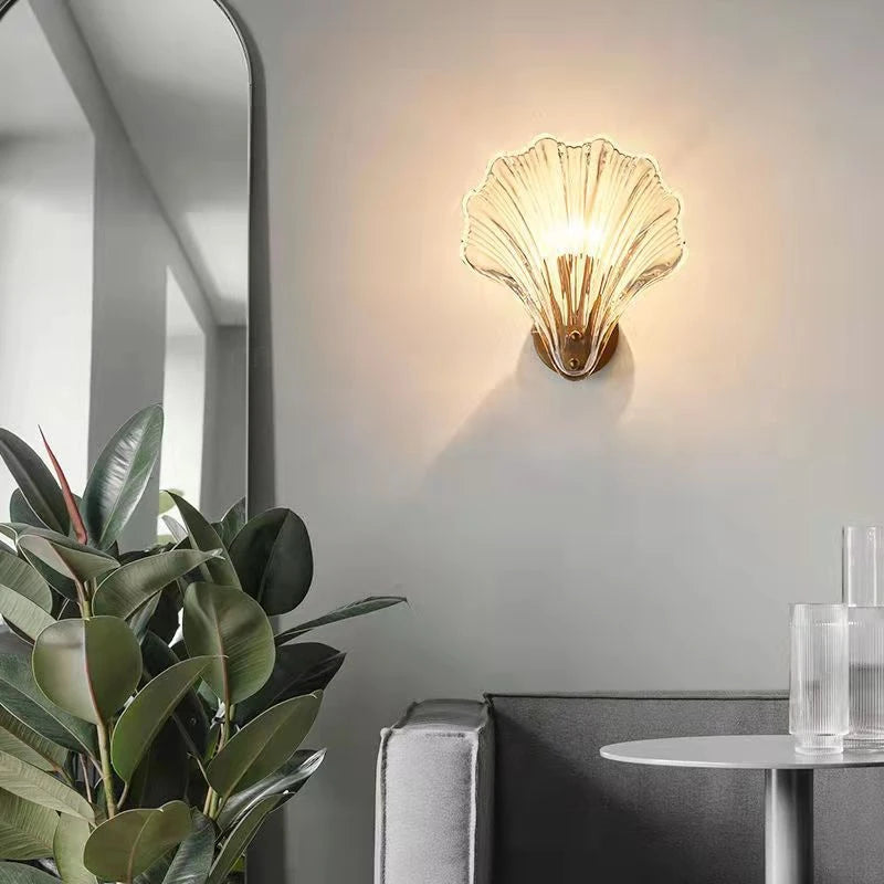 Creative Sea Shell Modern Glass Wall Light