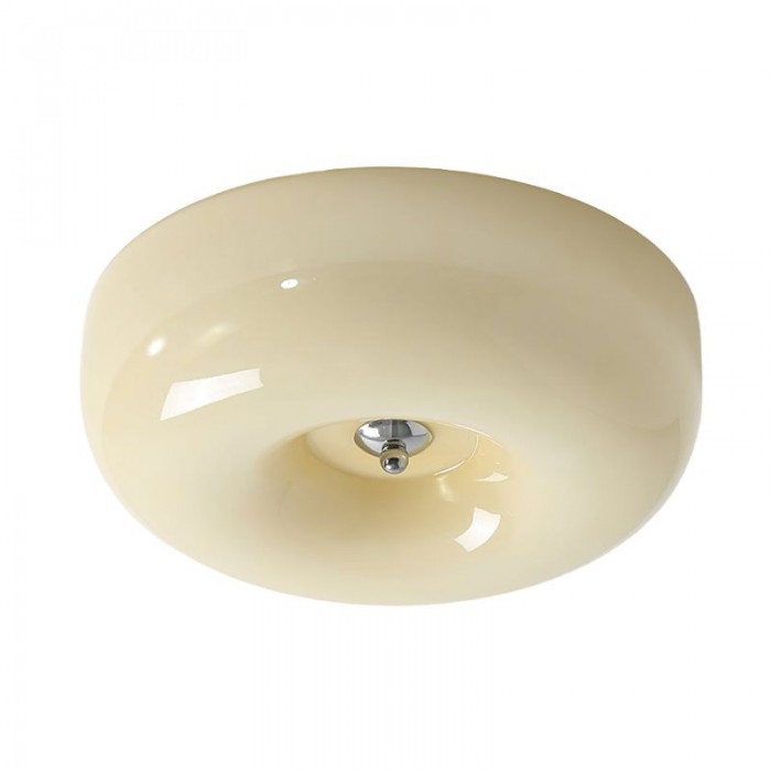 Modern Bauhaus Pudding LED Round Glass Ceiling Light