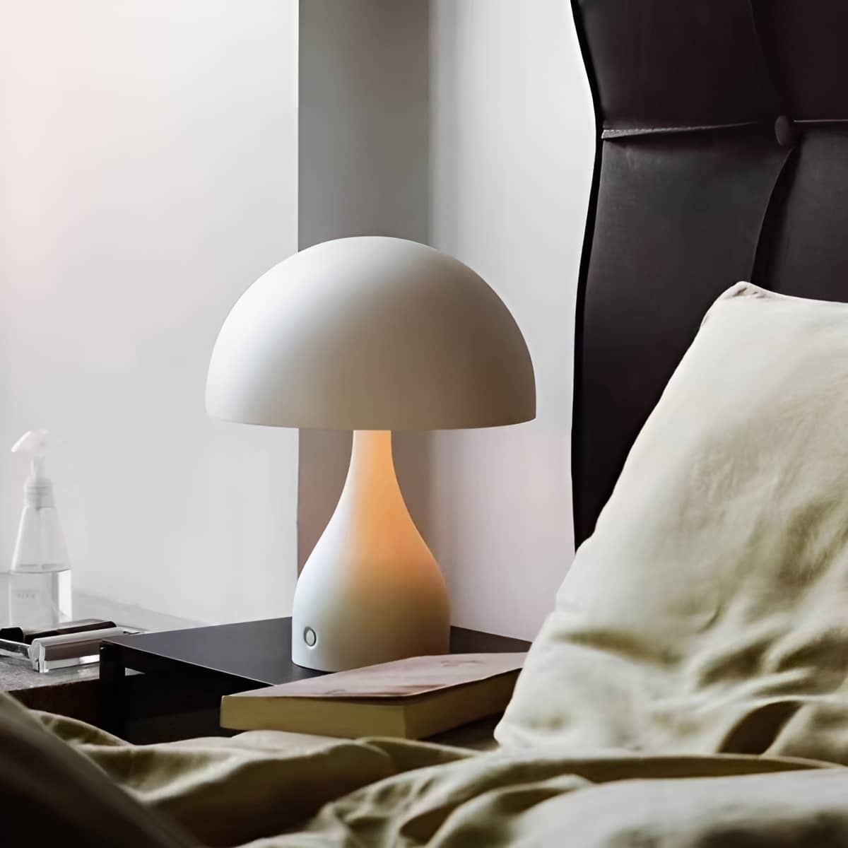 Art Deco Rechargeable Metal Mushroom Table Lamp