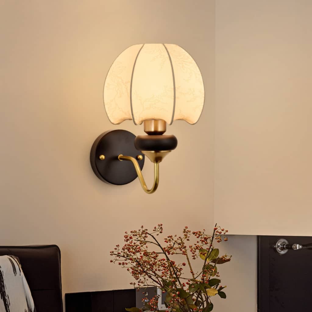 Art Nouveau Cloth Vintage Lantern Wall Sconce
