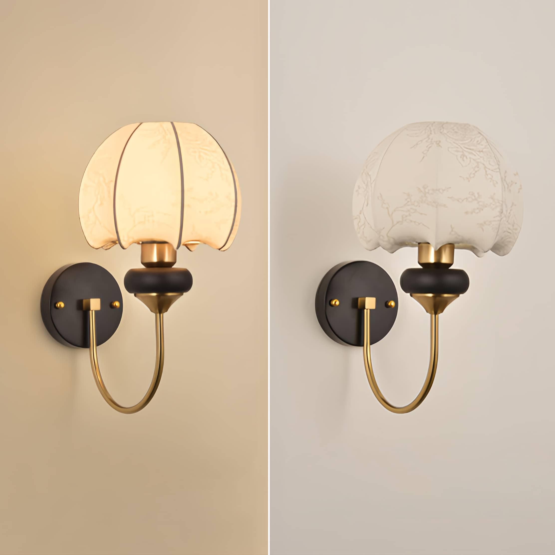 Art Nouveau Cloth Vintage Lantern Wall Sconce