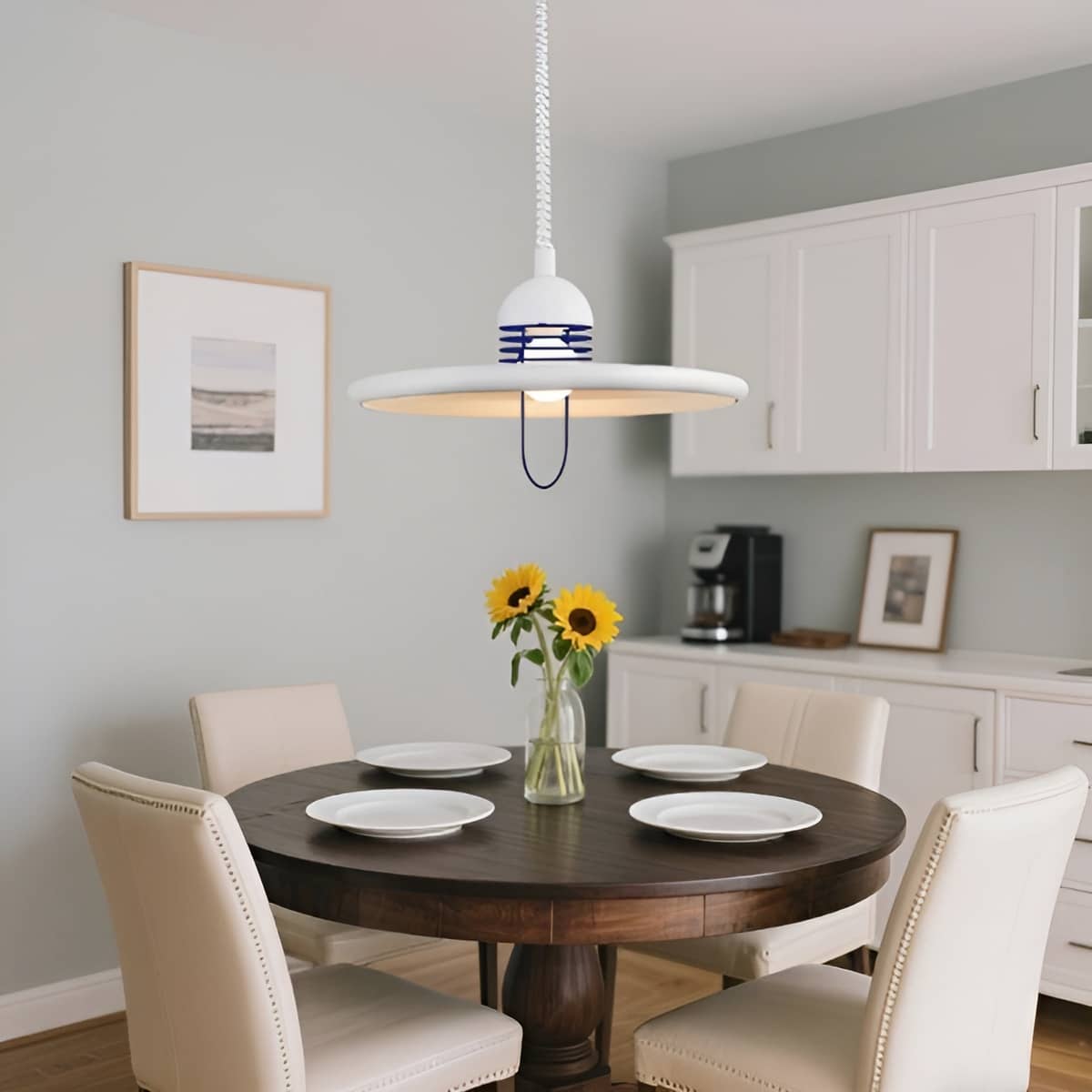 Bauhaus UFO Style Height Adjustable Pendant Light