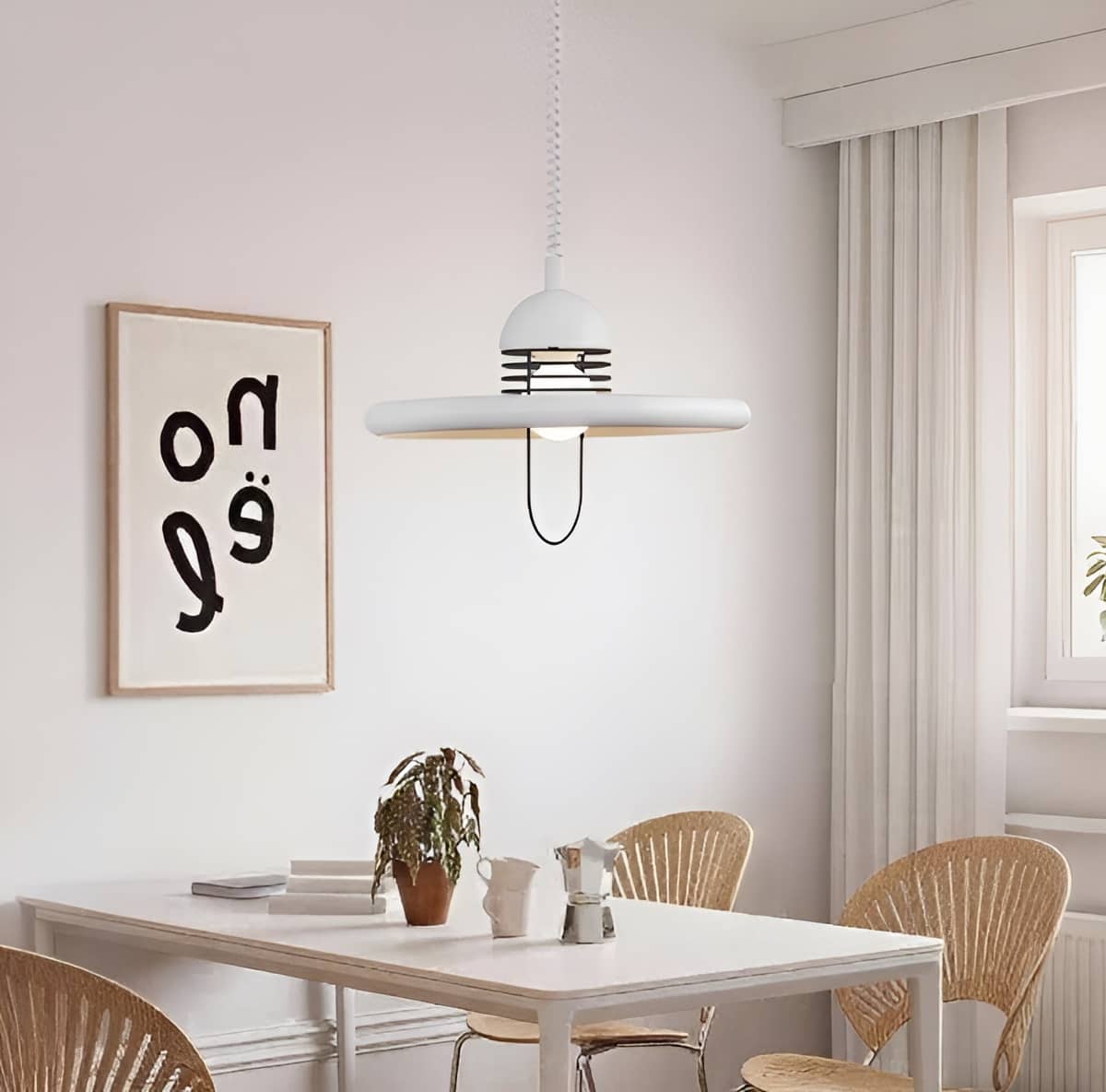Bauhaus UFO Style Height Adjustable Pendant Light