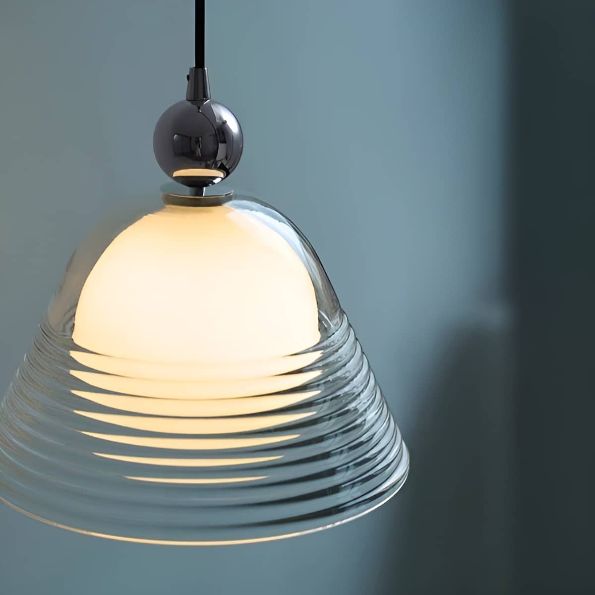 Suspension Bauhaus Vintage Sunset en verre transparent
