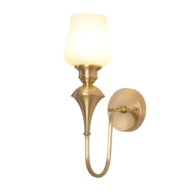 Copper Vintage Glass Gold Led Wall Light
