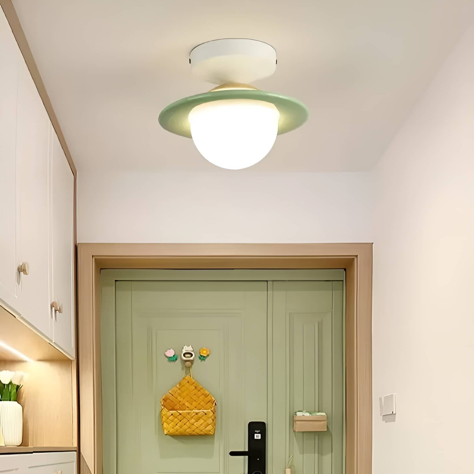 Space Age Macaron Saturn Ceiling Light
