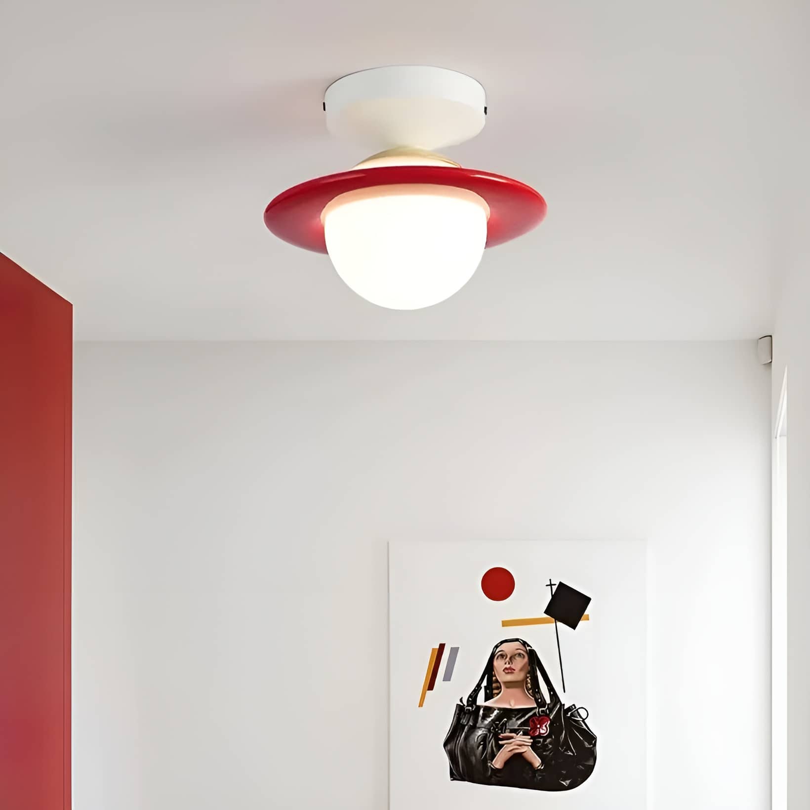 Space Age Macaron Saturn Ceiling Light