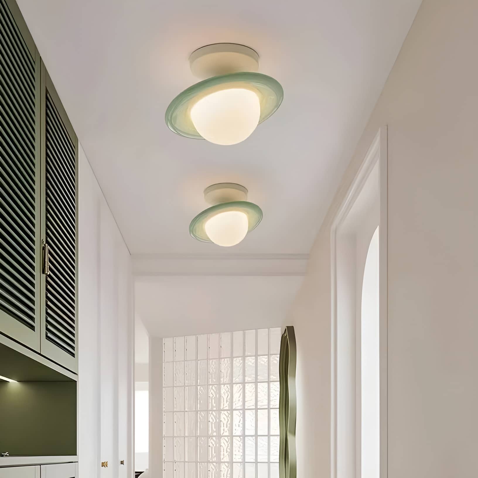 Space Age Macaron Saturn Ceiling Light