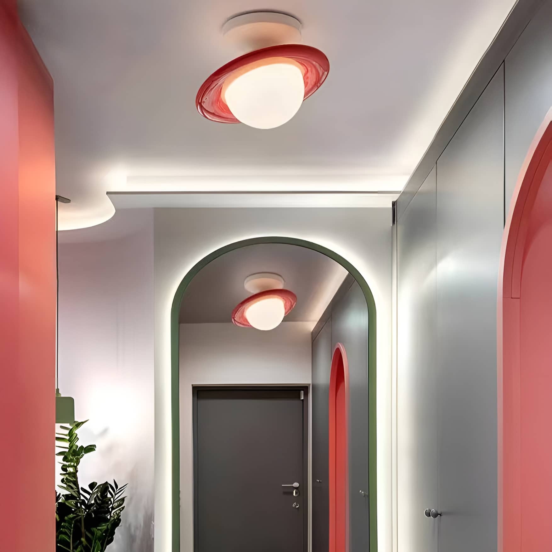 Space Age Macaron Saturn Ceiling Light