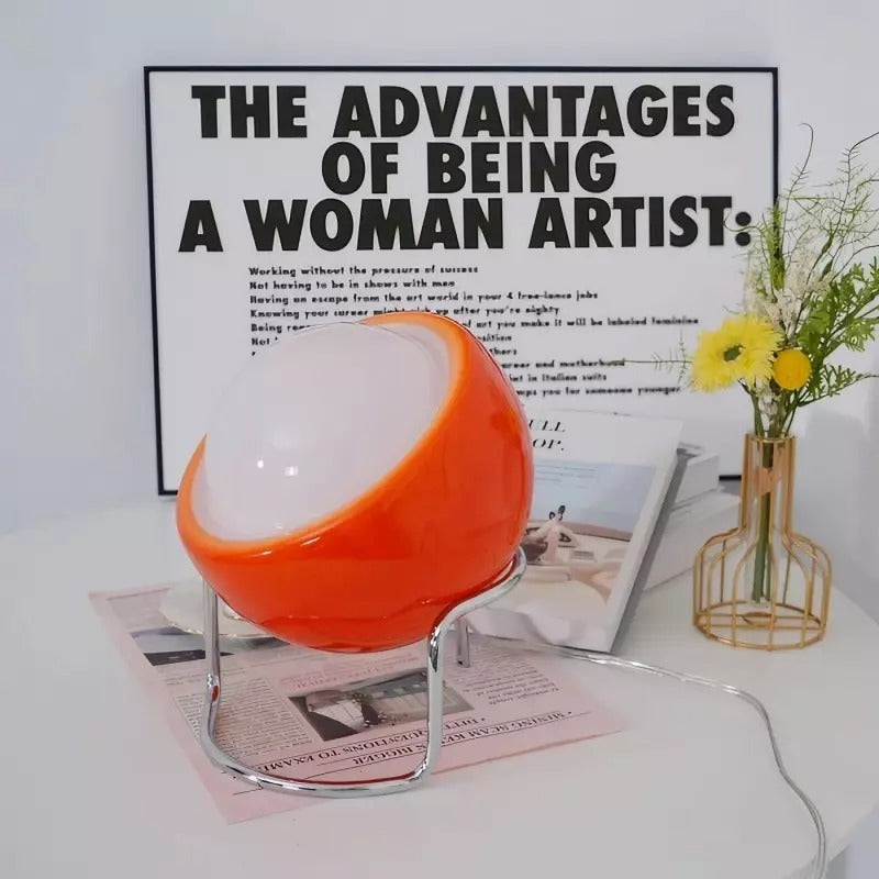 Bauhaus Glass Planet Orange Table Lamp