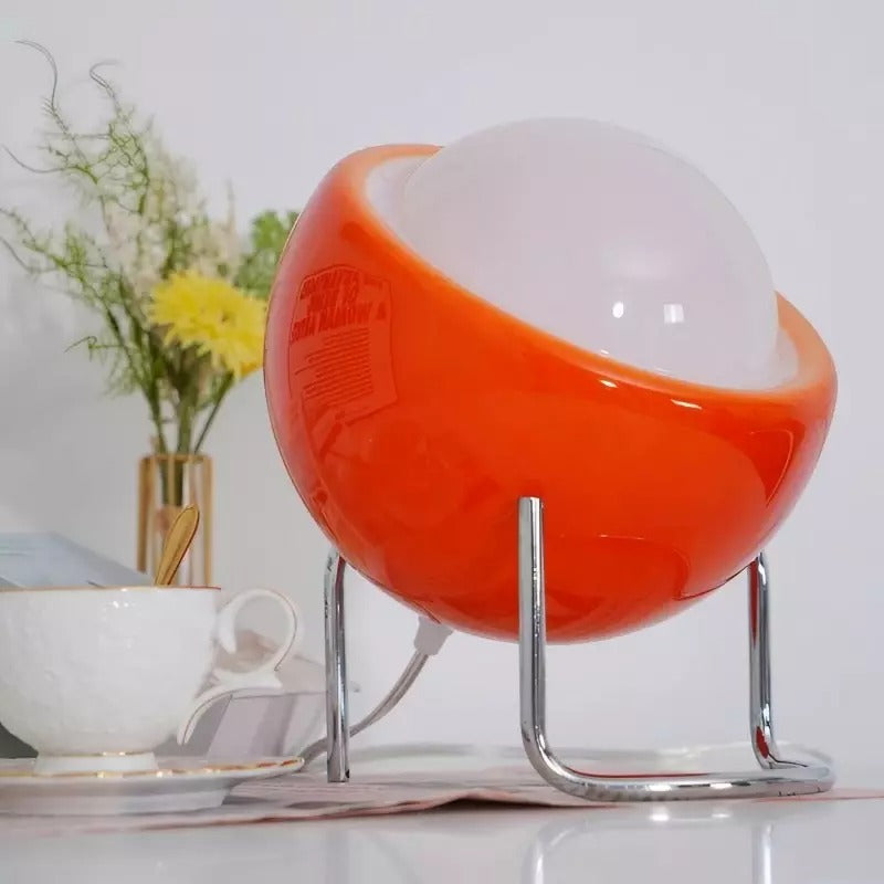 Bauhaus Glass Planet Orange Table Lamp