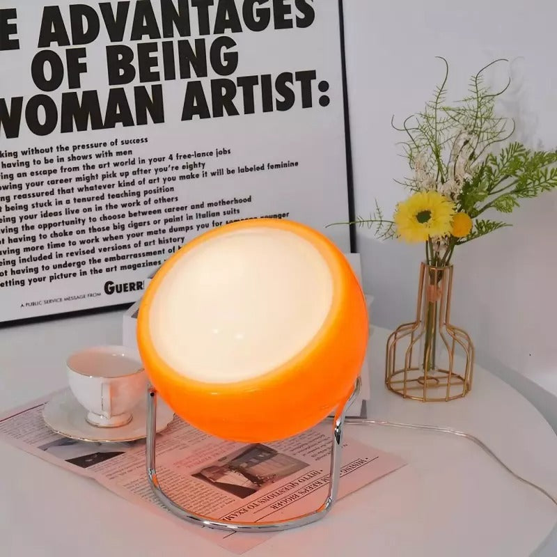 Bauhaus Glass Planet Orange Table Lamp