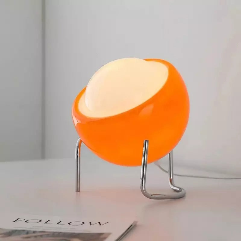 Bauhaus Glass Planet Orange Table Lamp