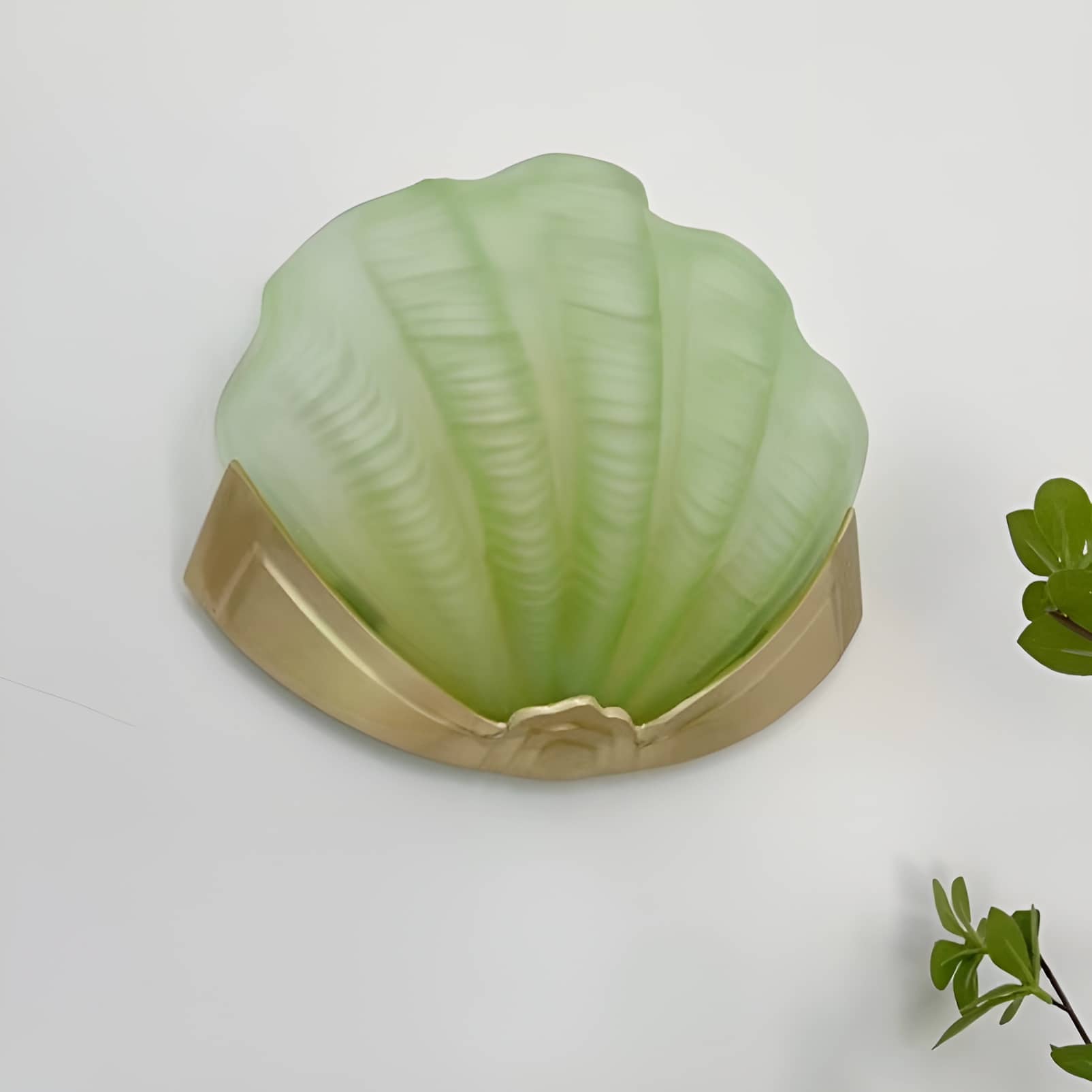 Luxury Brass Glass Shell Wall Light