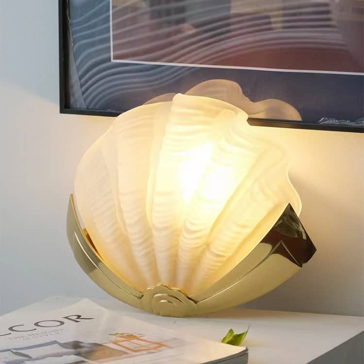Luxury Brass Glass Shell Wall Light