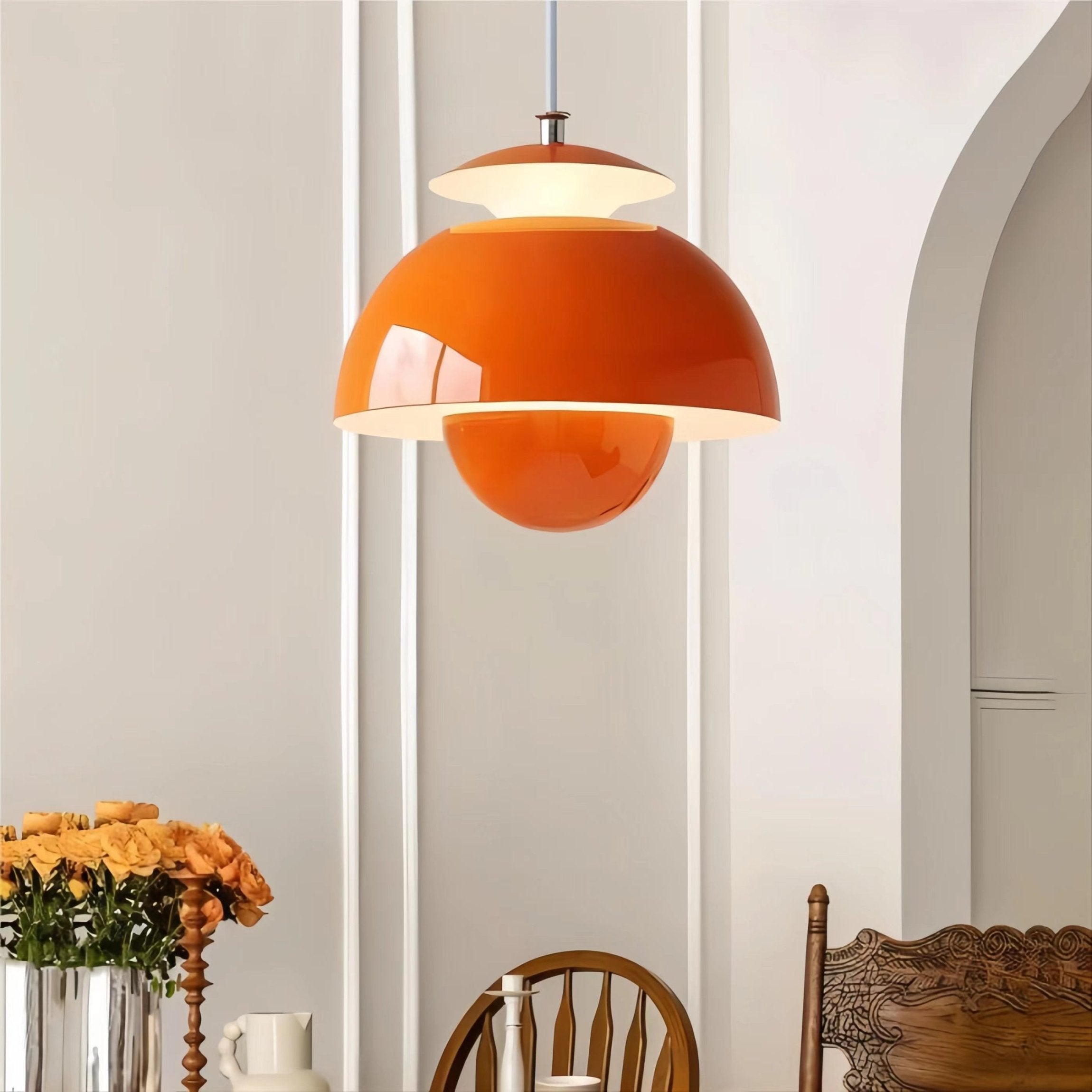 Bauhaus Vintage Flower Bud Metal Pendant Light