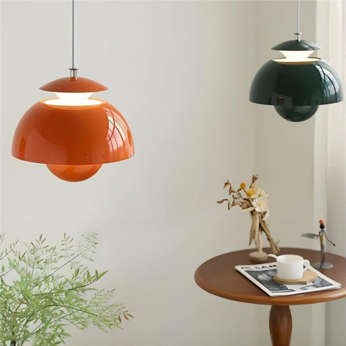 Bauhaus Vintage Flower Bud Metal Pendant Light
