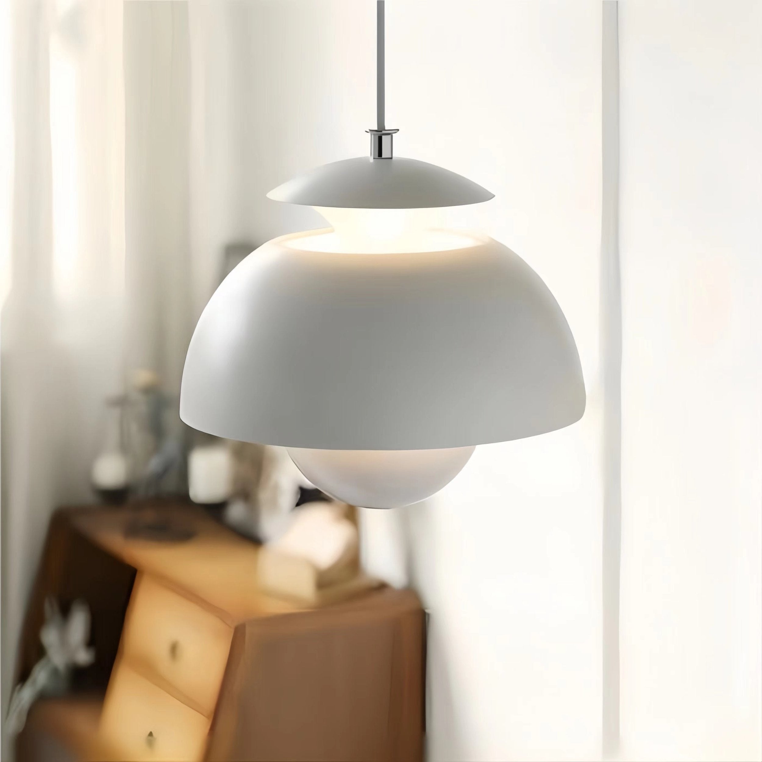 Bauhaus Vintage Flower Bud Metal Pendant Light