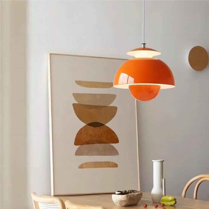 Bauhaus Vintage Flower Bud Metal Pendant Light