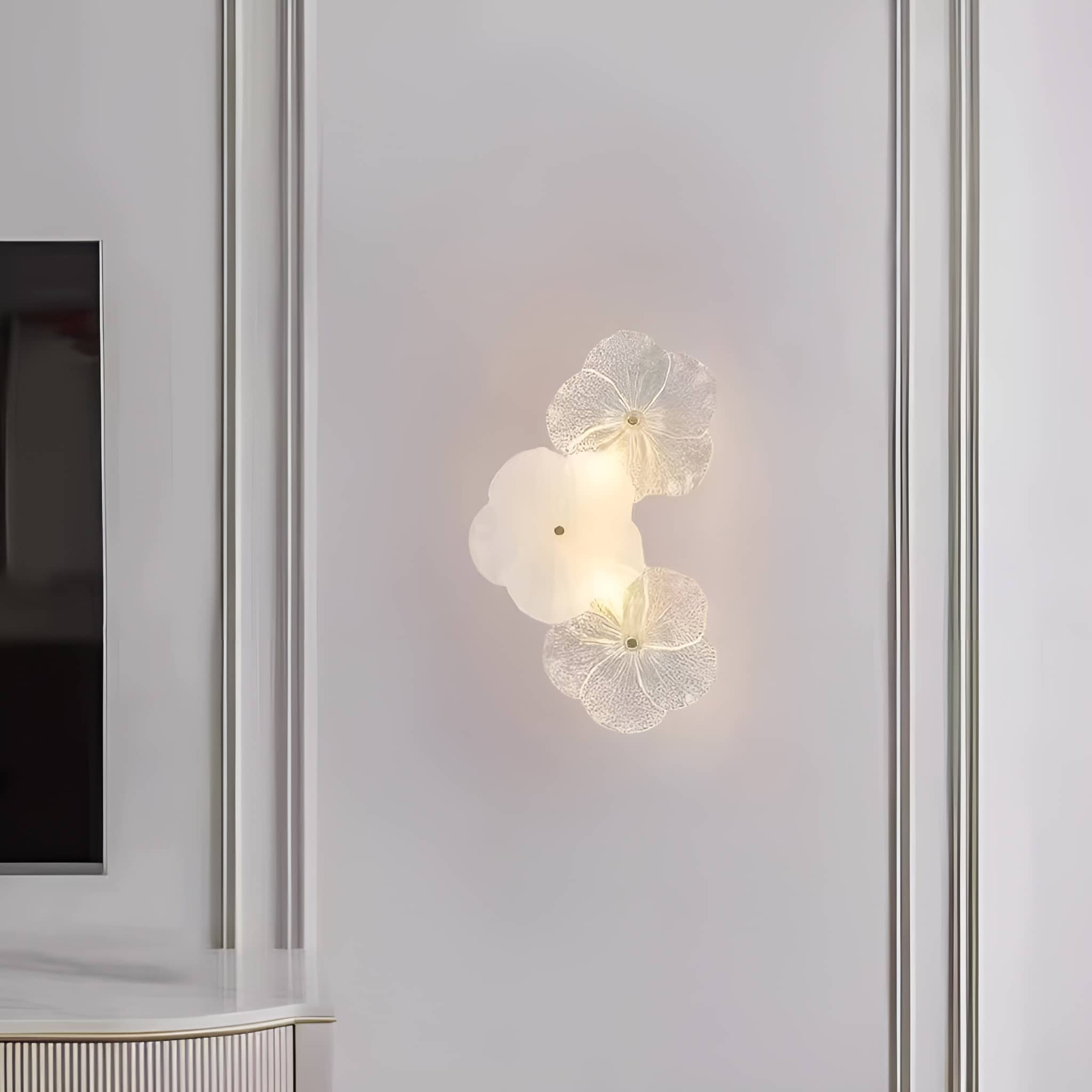 Decorative Petal Crystal Glass Wall Light