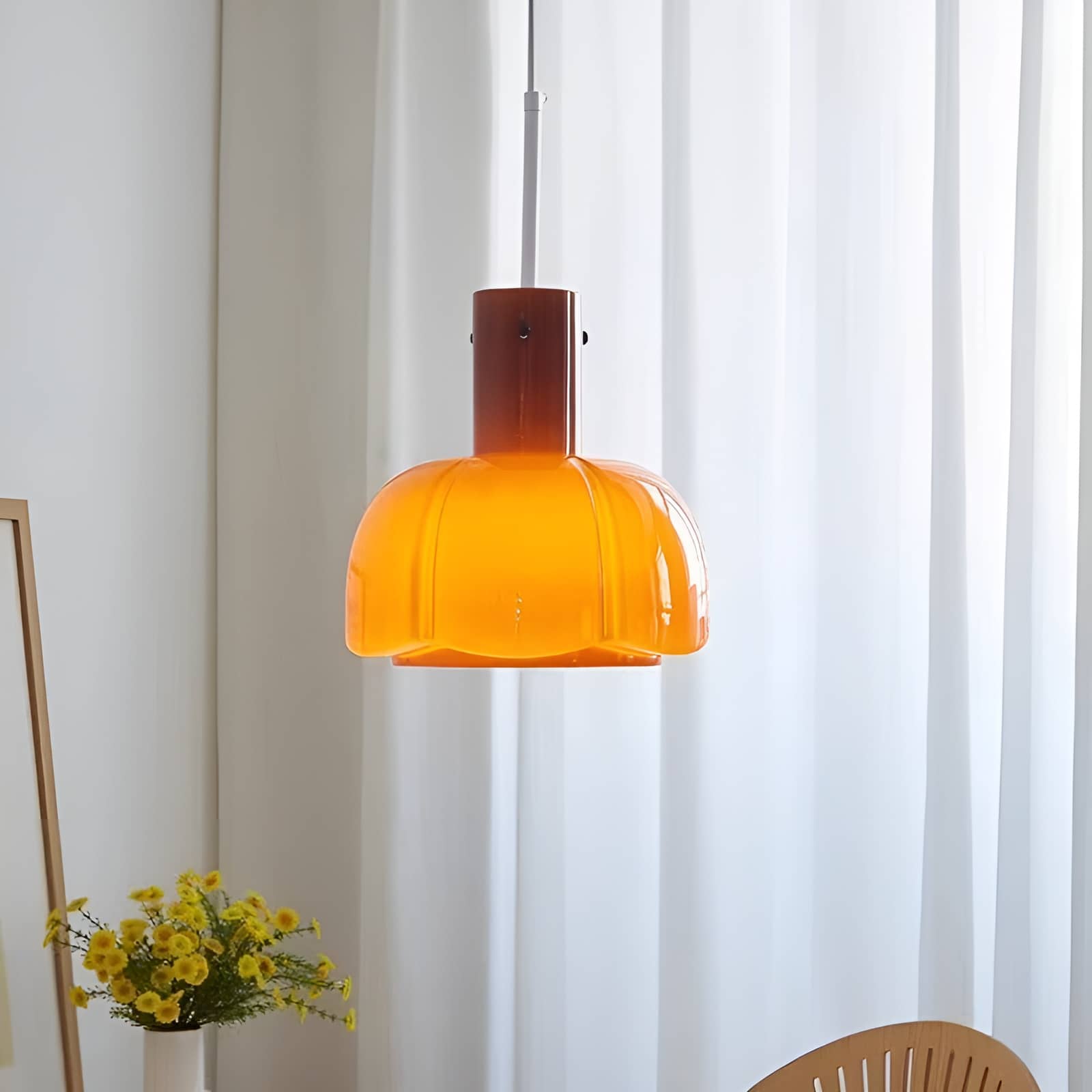 French Chic Tulip Glass Pendant Light