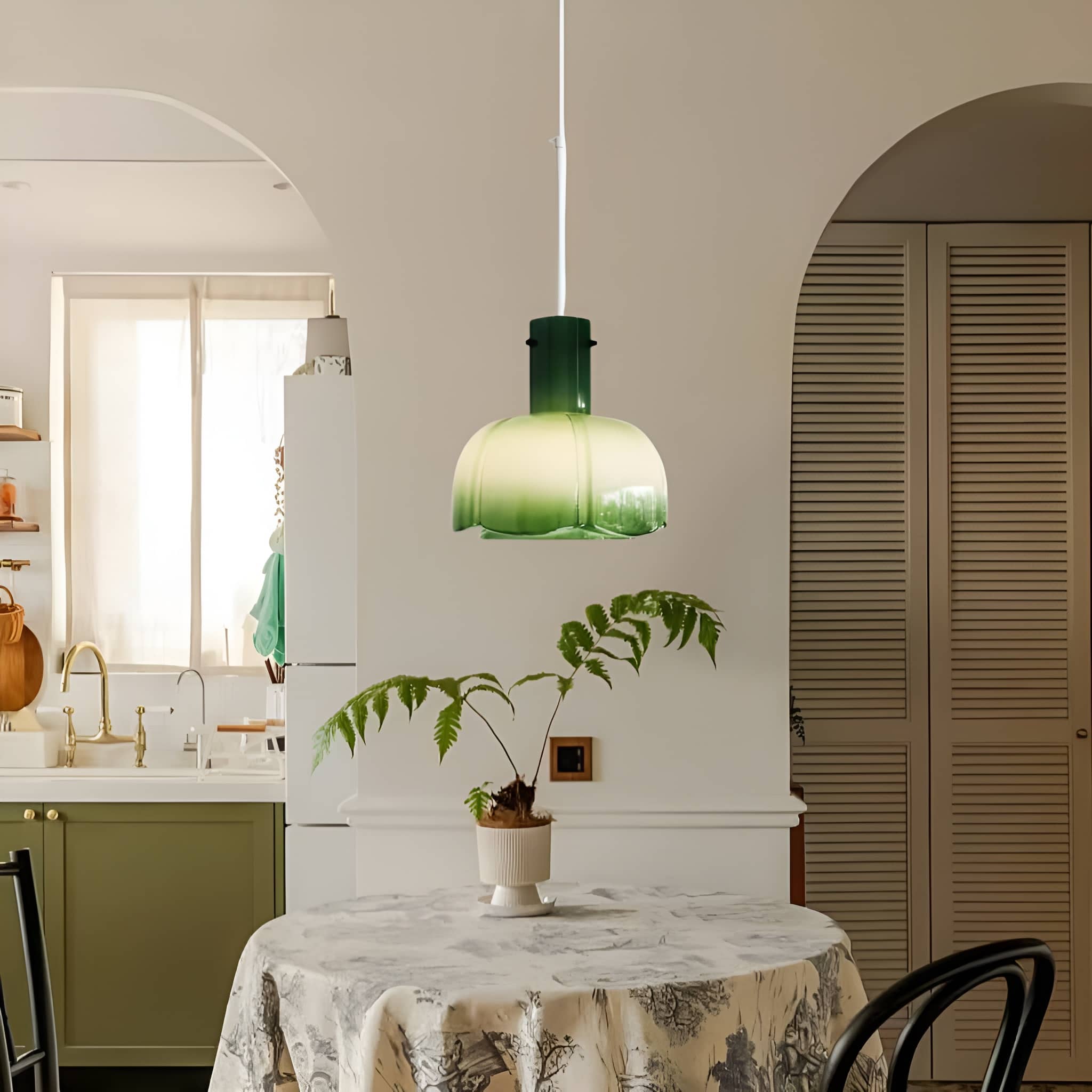French Chic Tulip Glass Pendant Light