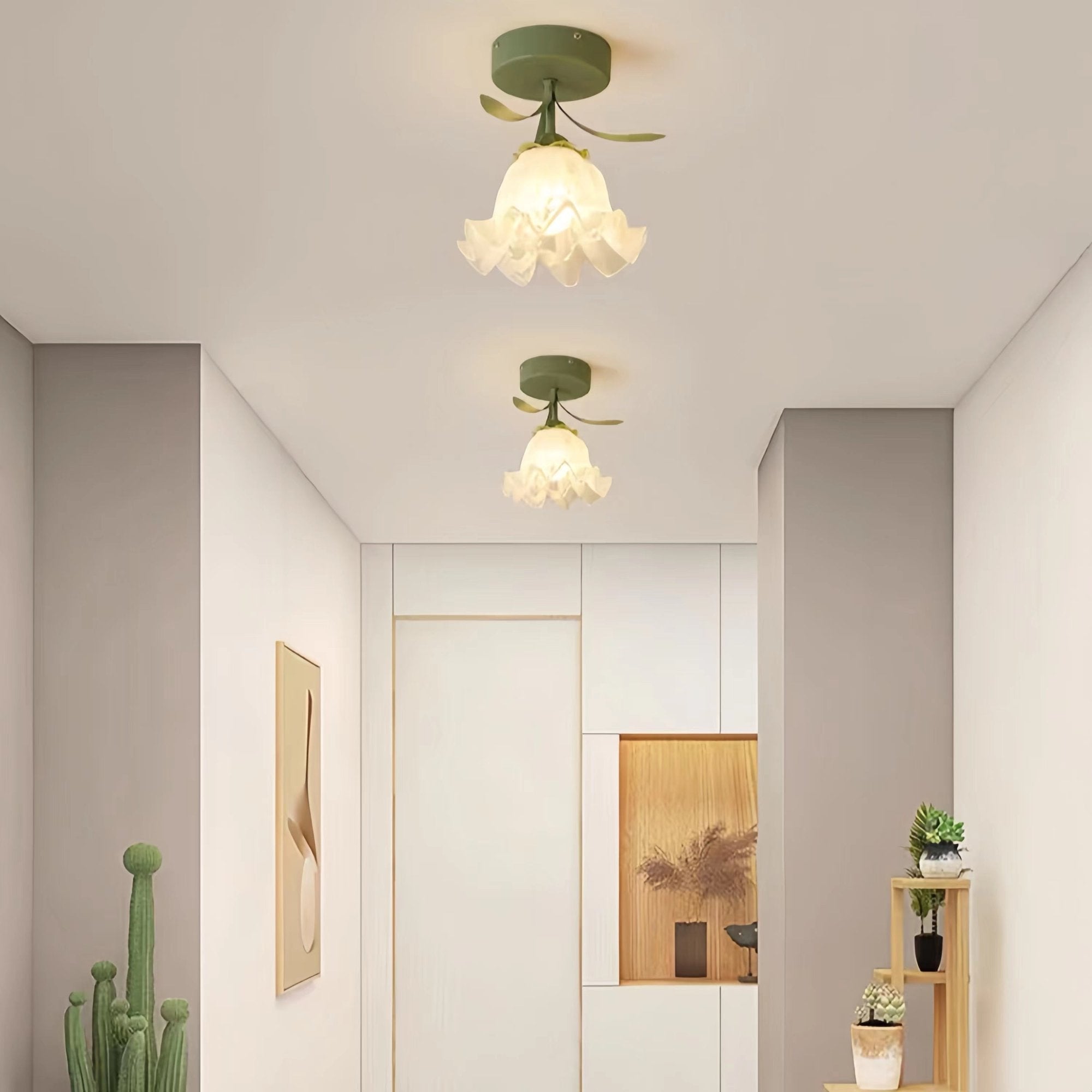French Blooming Lily Flower Ceiling Light