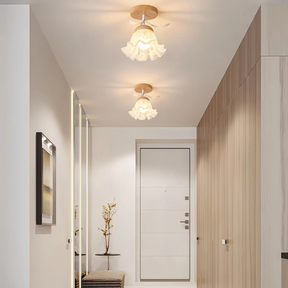 French Blooming Lily Flower Ceiling Light