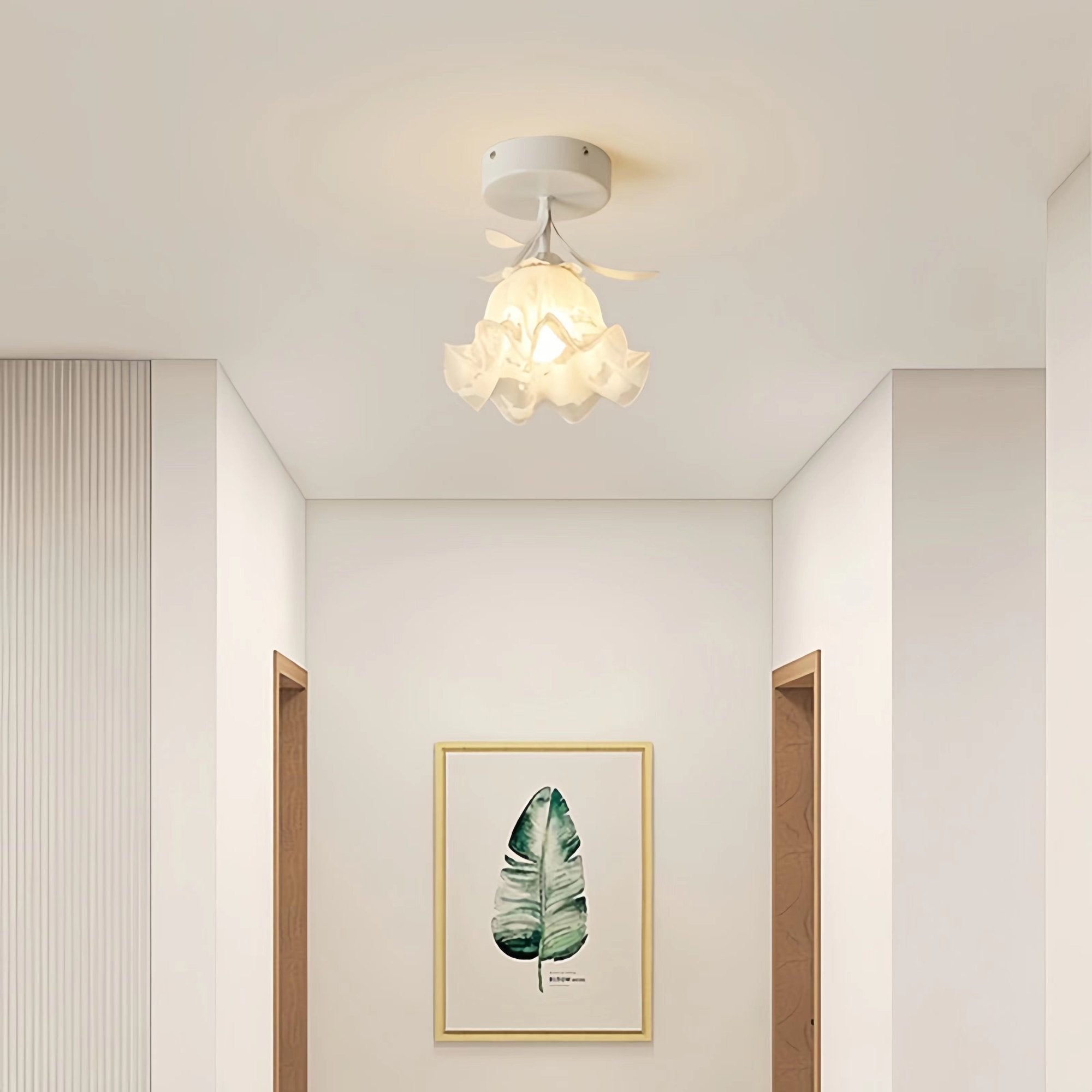 French Blooming Lily Flower Ceiling Light