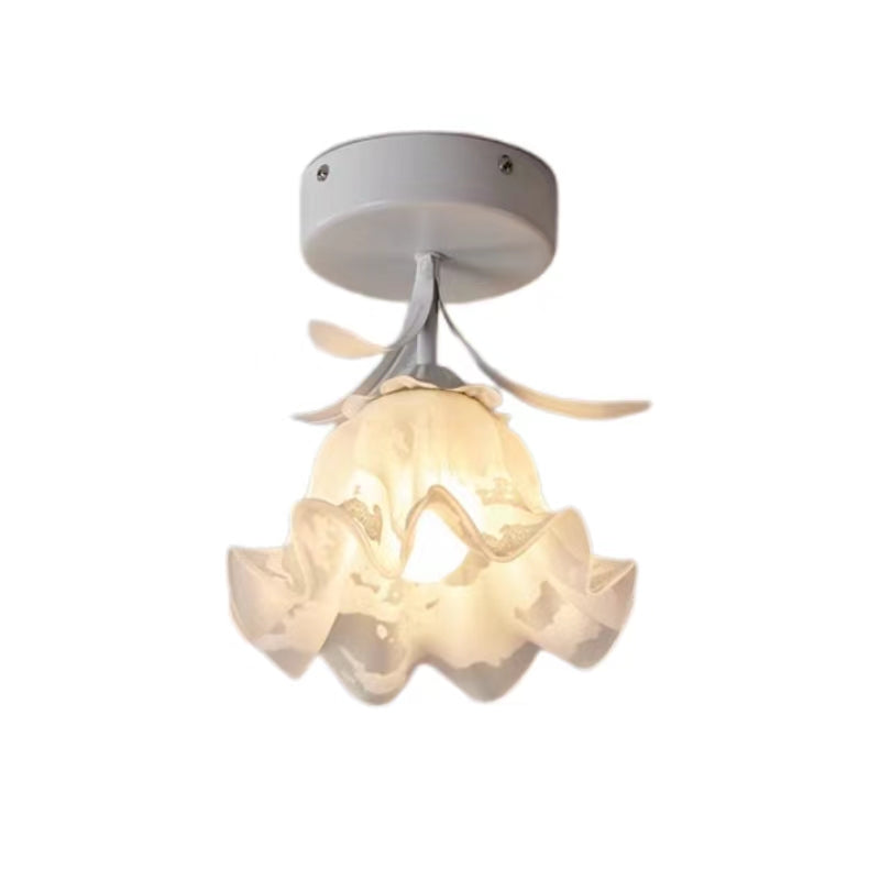 French Blooming Lily Flower Ceiling Light