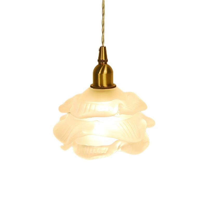 Luxury Brass Glass Rose Pendant Light