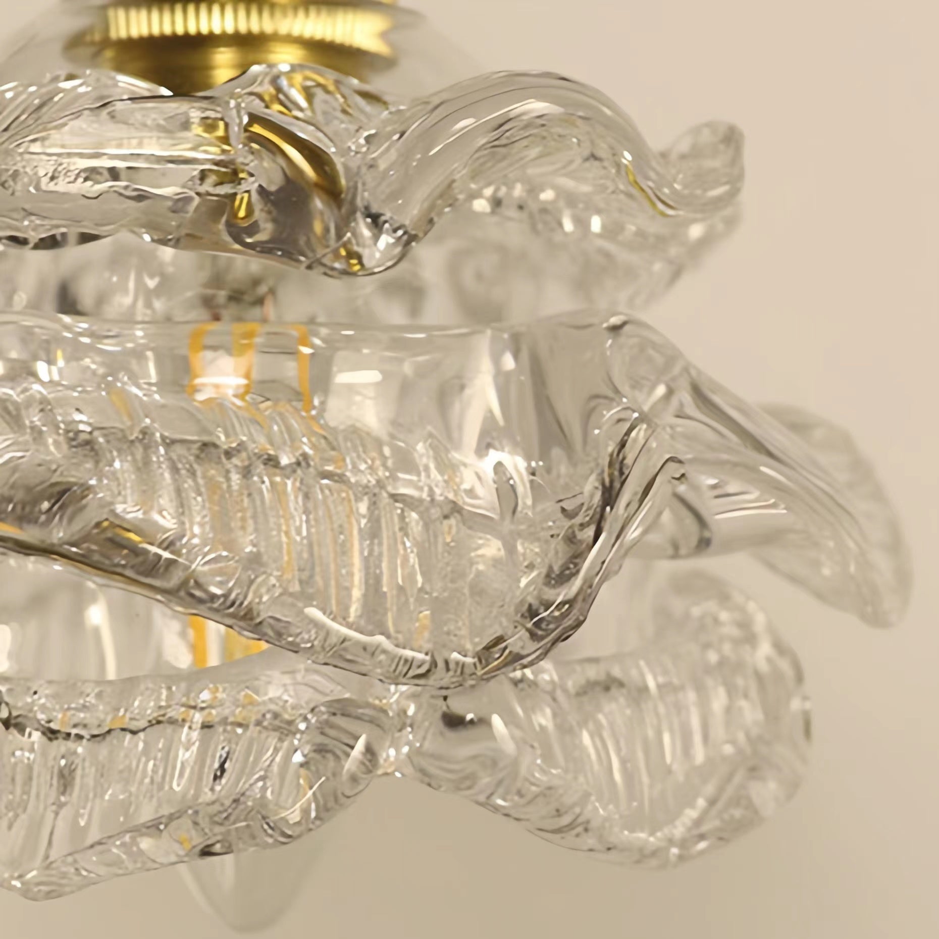 Luxury Brass Glass Rose Pendant Light