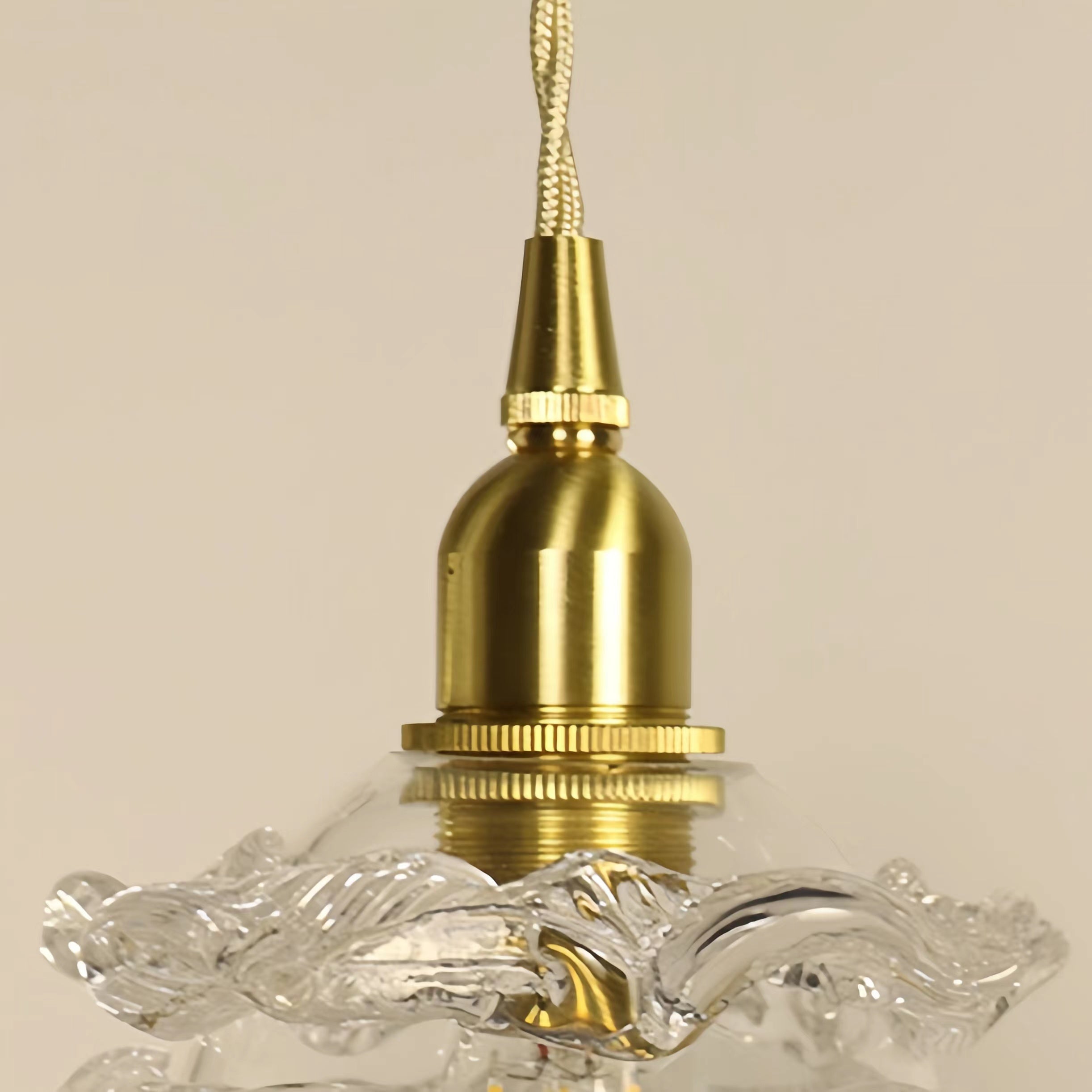 Luxury Brass Glass Rose Pendant Light