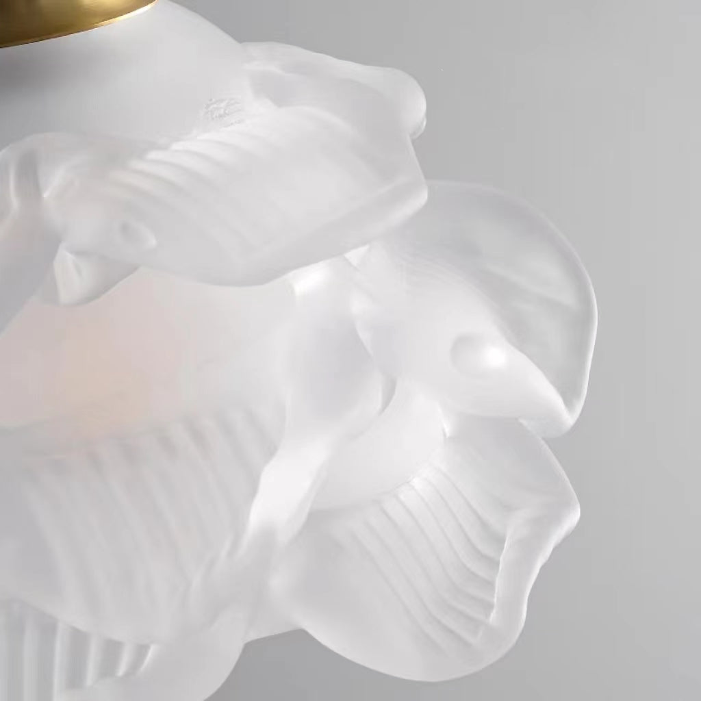 Luxury Brass Glass Rose Pendant Light