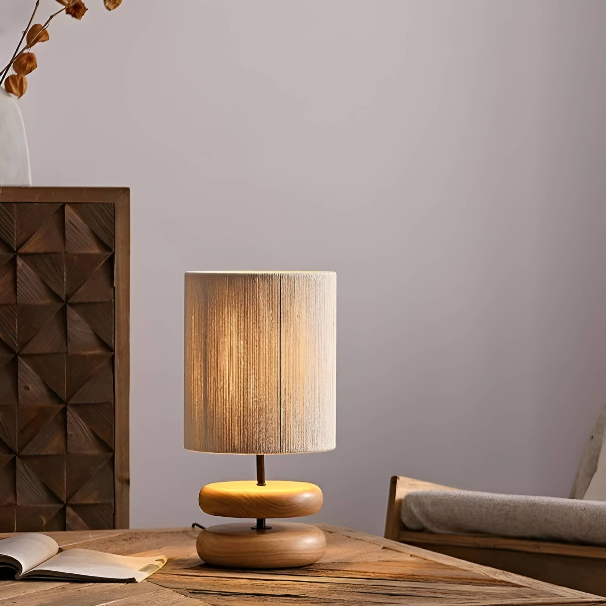 Japanese Zen Natural Wooden Table Lamp