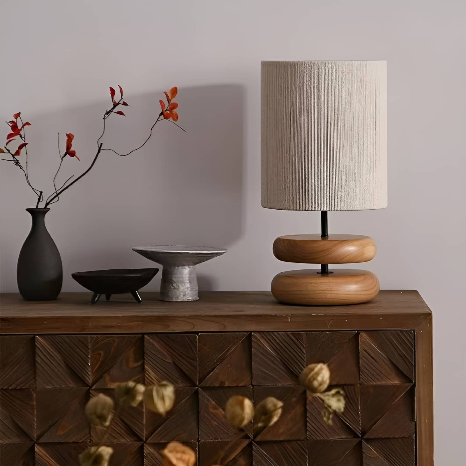 Japanese Zen Natural Wooden Table Lamp