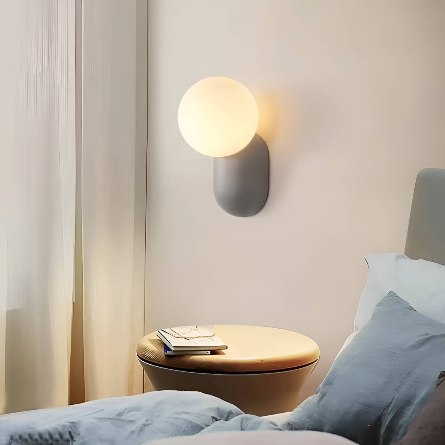 Macaron Resin Globe Wall Light For Bedroom