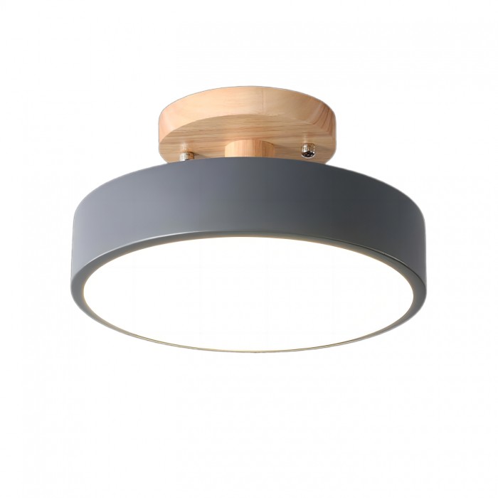Scandinavian Macaron Drum Wooden Ceiling Light