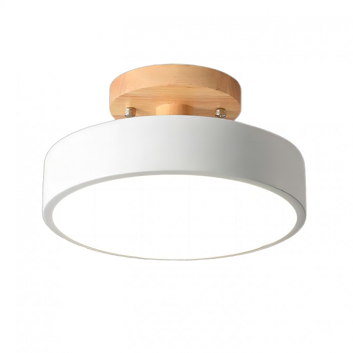 Scandinavian Macaron Drum Wooden Ceiling Light