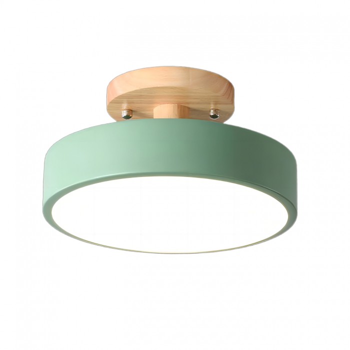 Scandinavian Macaron Drum Wooden Ceiling Light