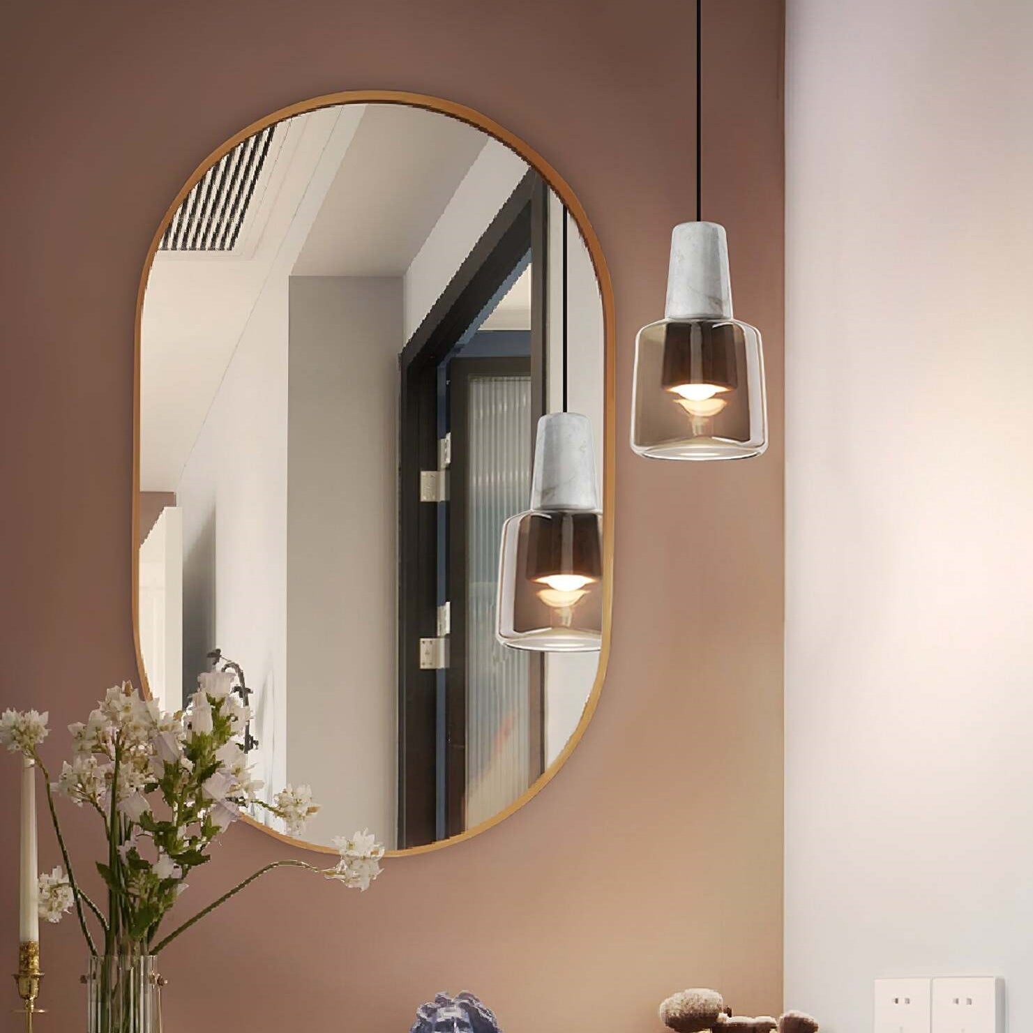 Marble Glass Minimalist LED Pendant Light