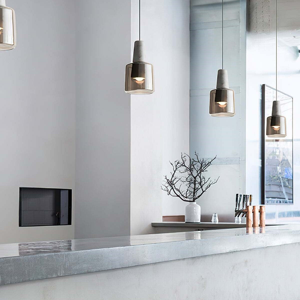 Marble Glass Minimalist LED Pendant Light