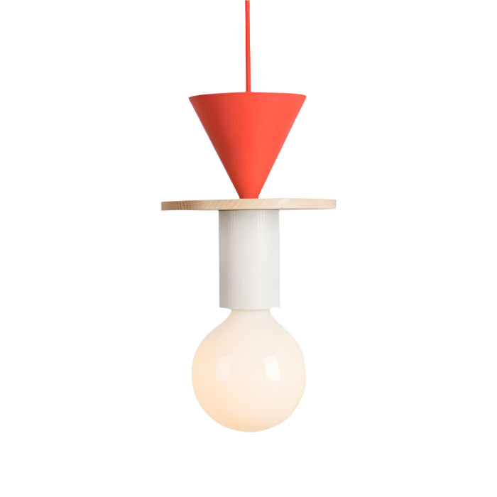 Suspension géométrique en bois coloré Memphis