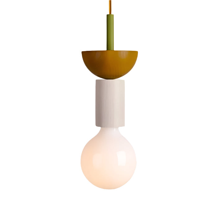 Suspension géométrique en bois coloré Memphis