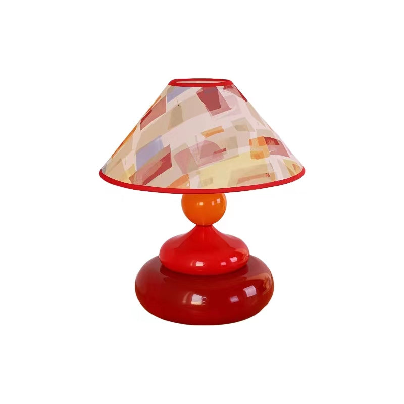 Lampe de table colorée en pierre empilée Memphis