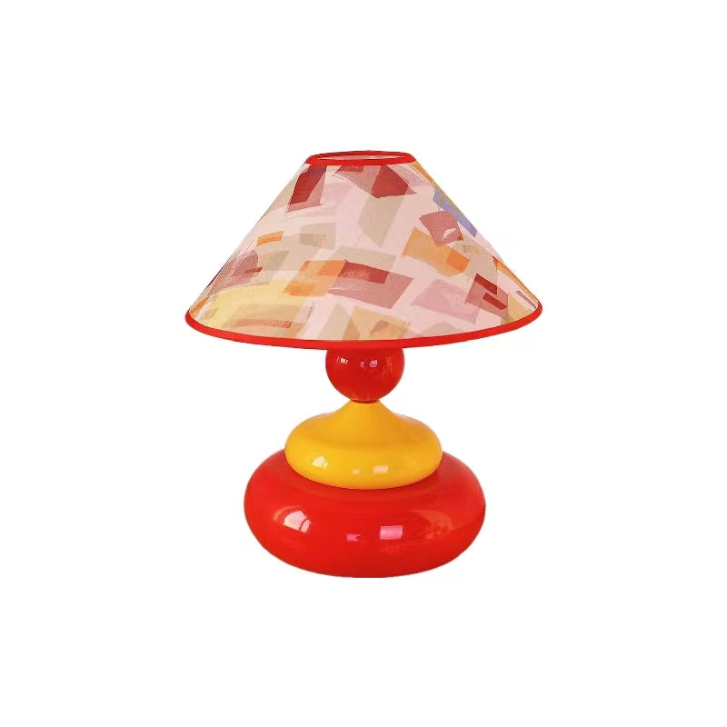 Lampe de table colorée en pierre empilée Memphis