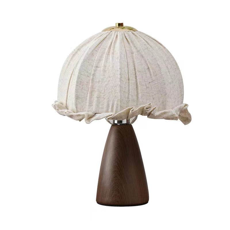 Retro Rustic Walnut Ceramic Table Lamp